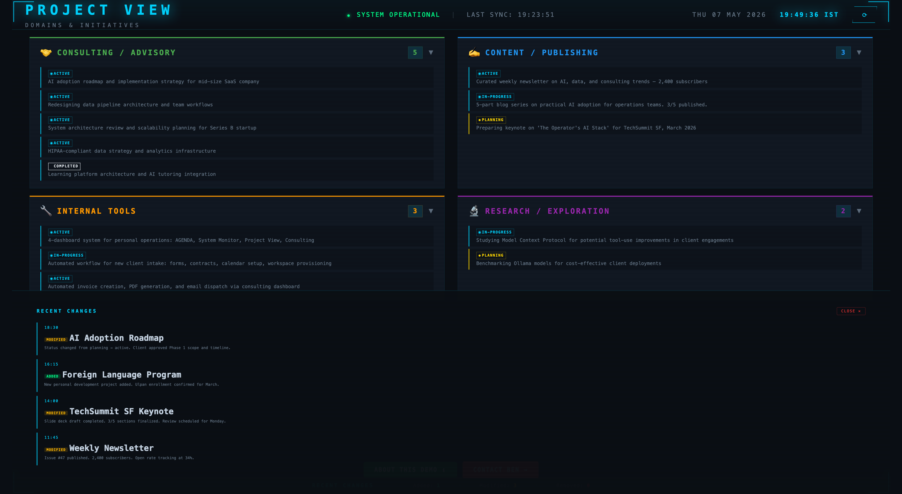 Project View dashboard preview
